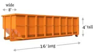 15 yard dumpster dimensions