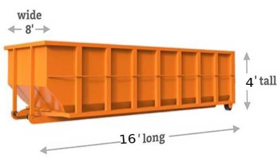 15 yard dumpster arlington dimensions