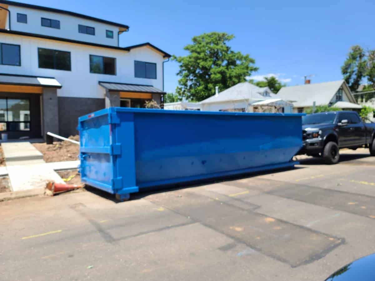 30 yard blue residential dumpster rental