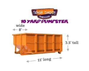 10 yard dumpster size