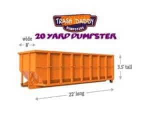 20 yard dumpster size