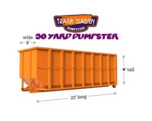 30 yard dumpster size