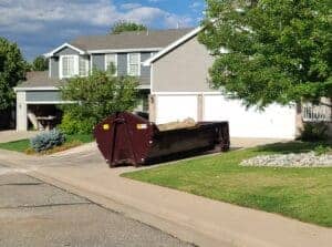12 yard dumpster rental in driveway