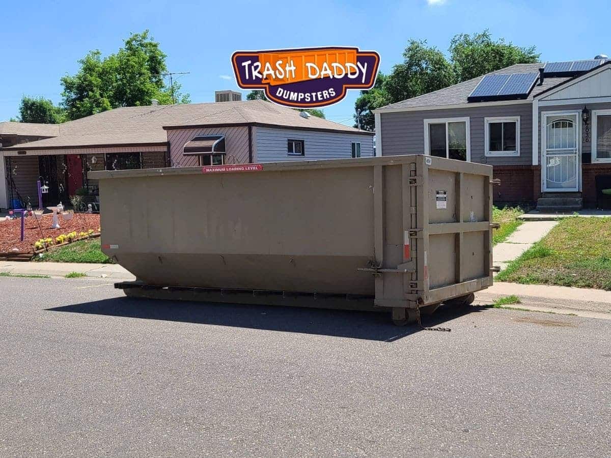 tan 20 yard dumpster rental