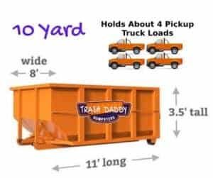 10 yard dumpster dimensions