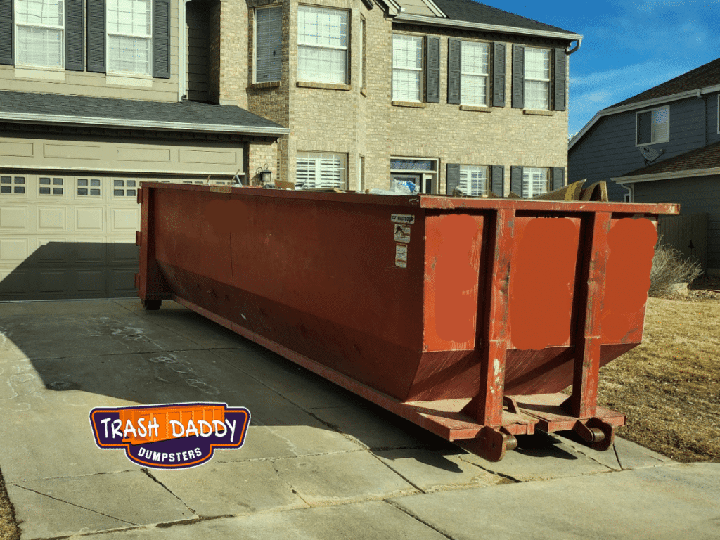 dumpster rental in driveway 30 cubic yards