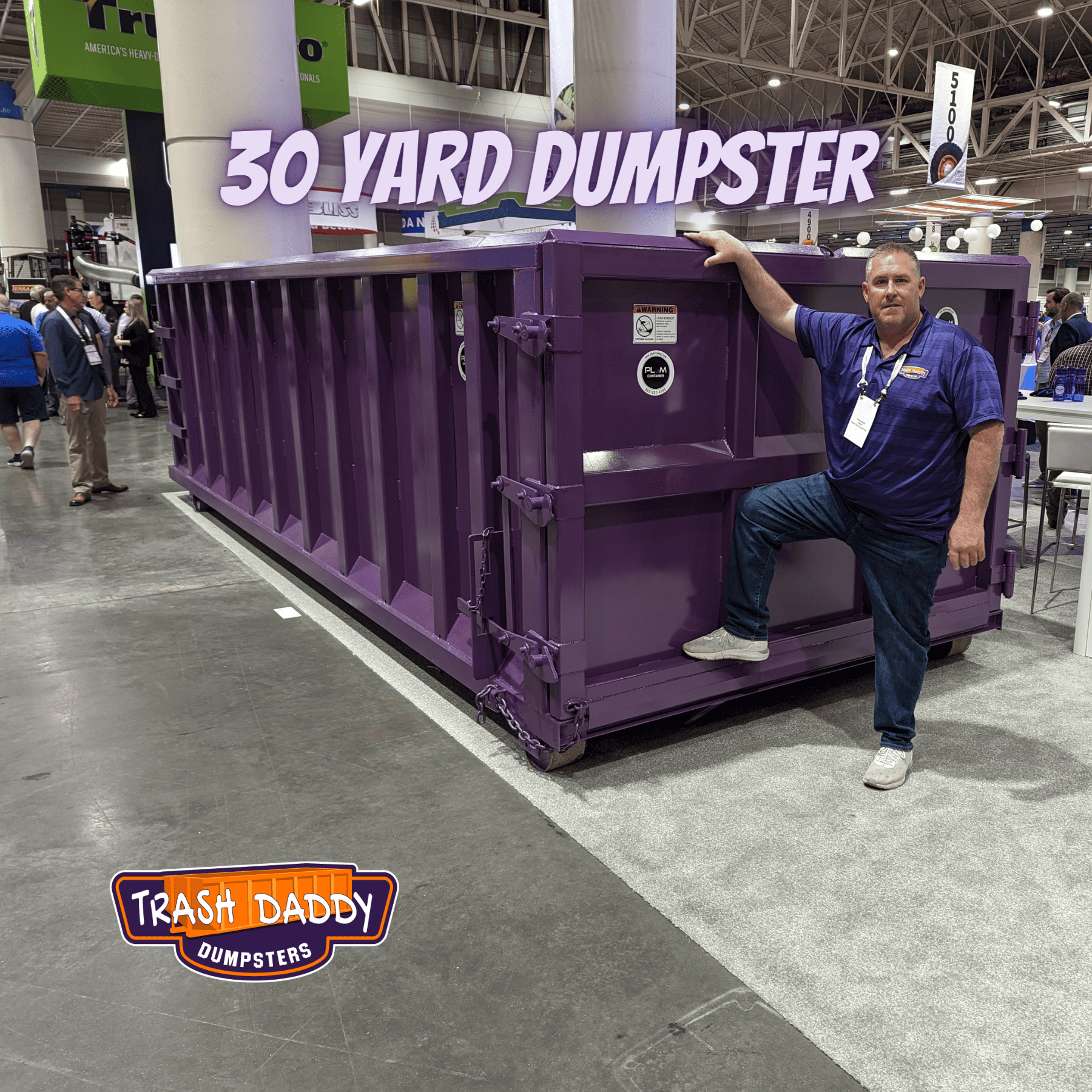 purple 30 yard dumpster