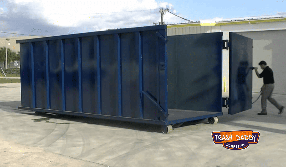 How does a roll off dumpster door work? Trash Daddy Dumpster Rentals