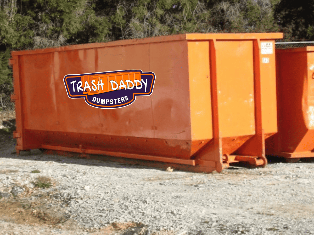 orange 40 yard roll off dumpster