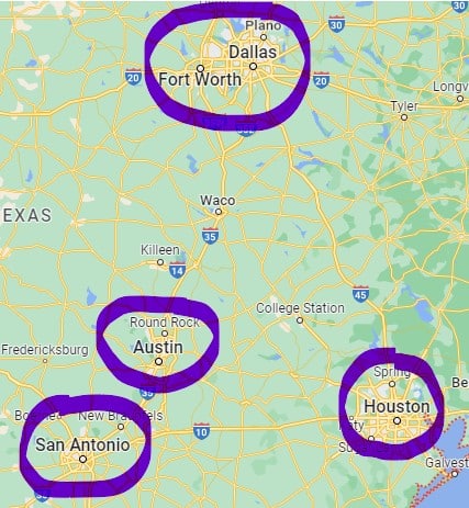 trash daddy texas service area map