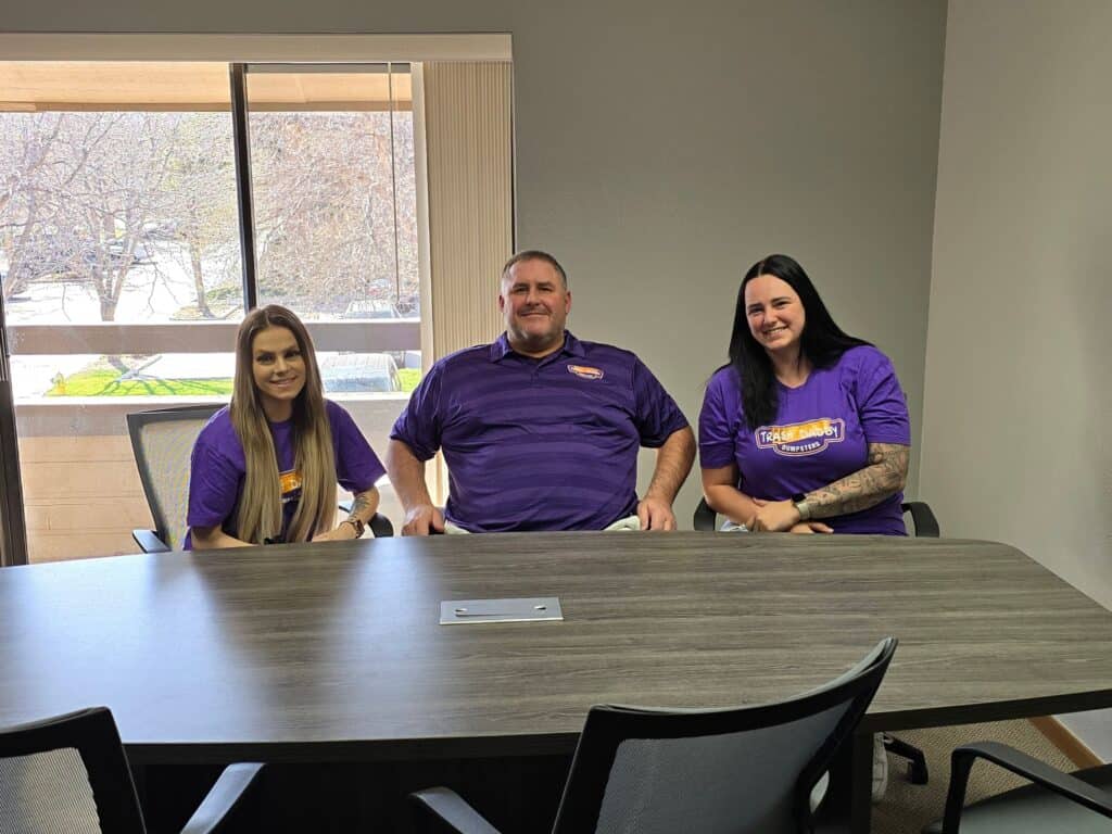 Gia Morgan and Chad at Trash Daddy offices