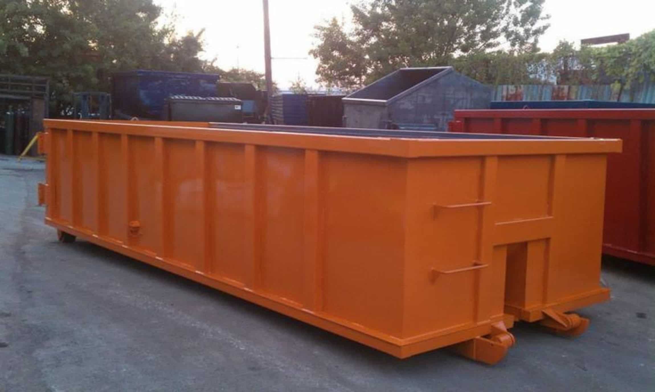orange square bottom 20 yard dumpster