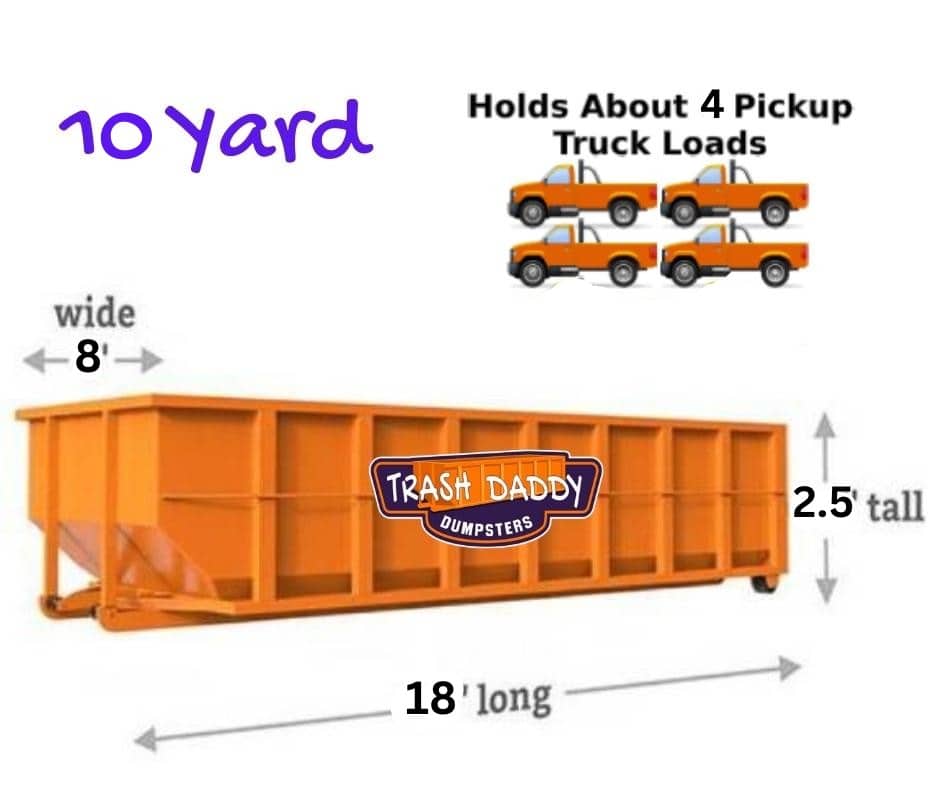 10 yard dumpster dimensions