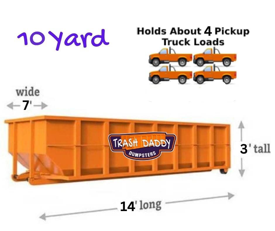 10 yard lowboy dumpster dimensions