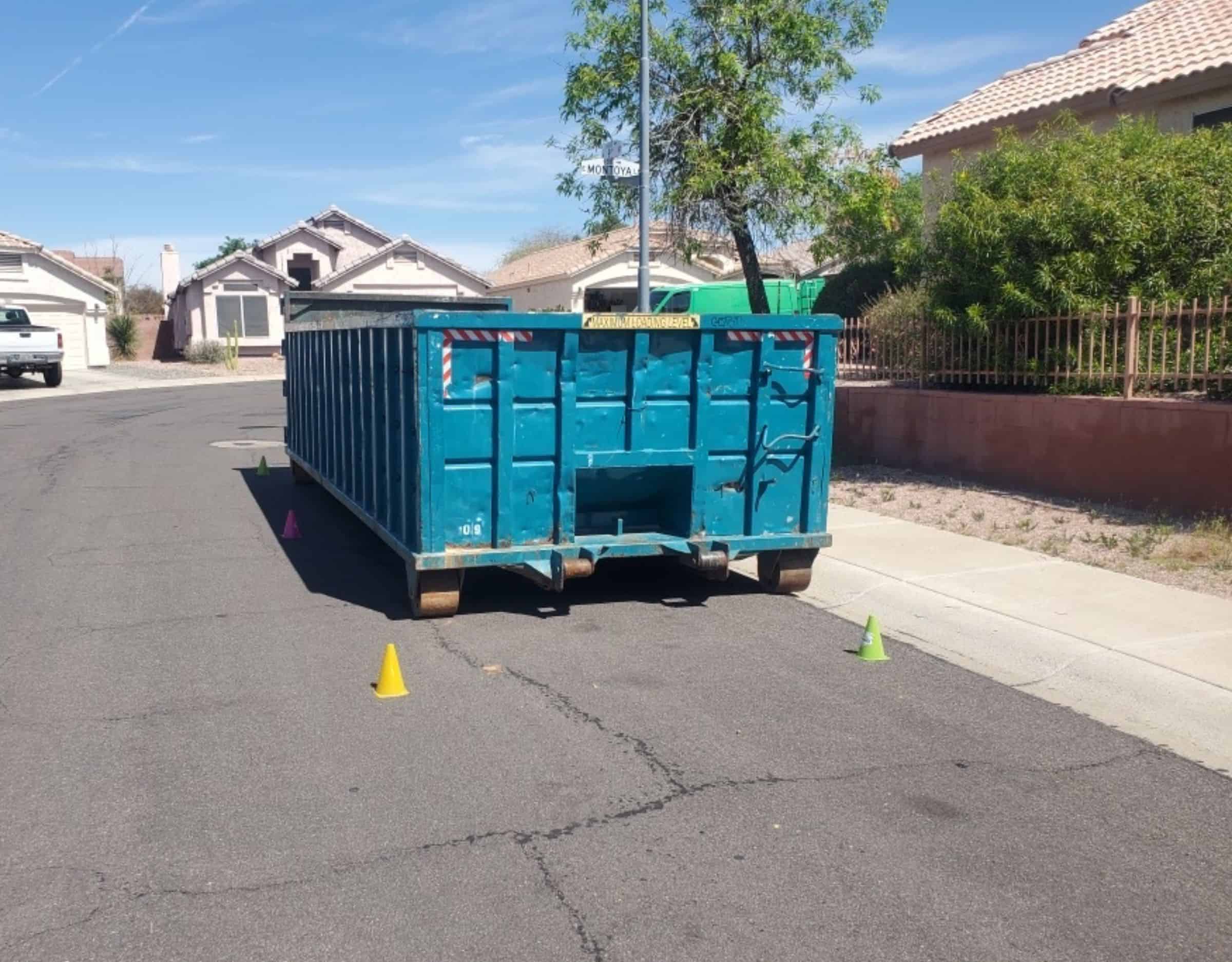 25 yard dumpster in the street
