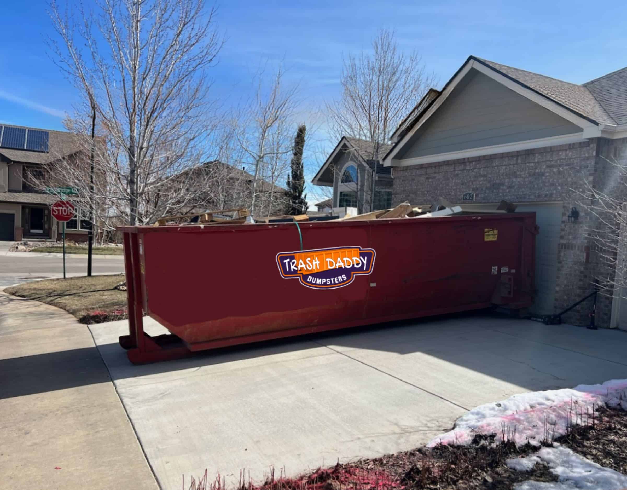 30 yard dumpster rental in driveway