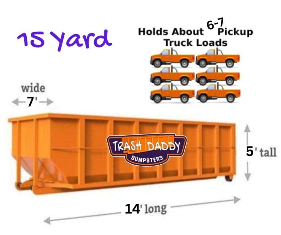 15 yard high side dumpster dimensions