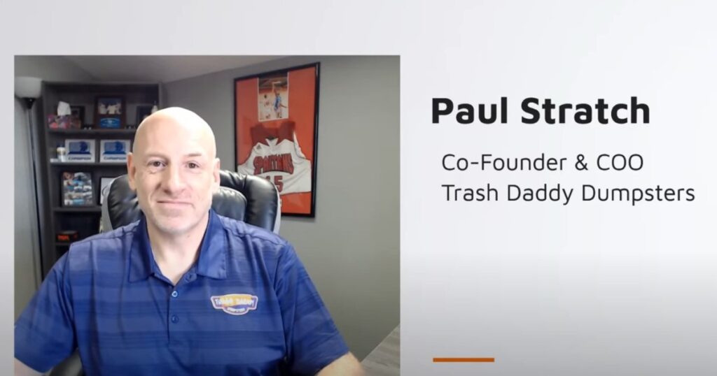 Paul Stratch, co-founder of Trash Daddy Dumpsters, speaking about dumpster rental pricing.
