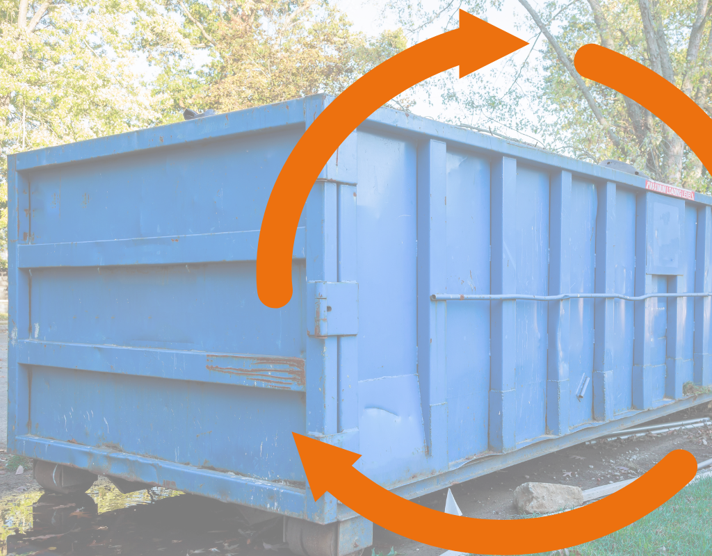 Image of a recycling dumpster.