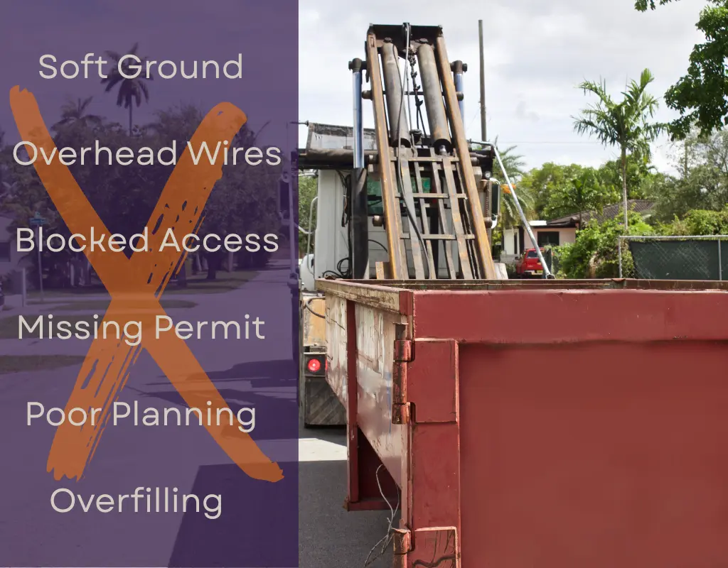 Infographic describing where to place a dumpster for maximum efficiency