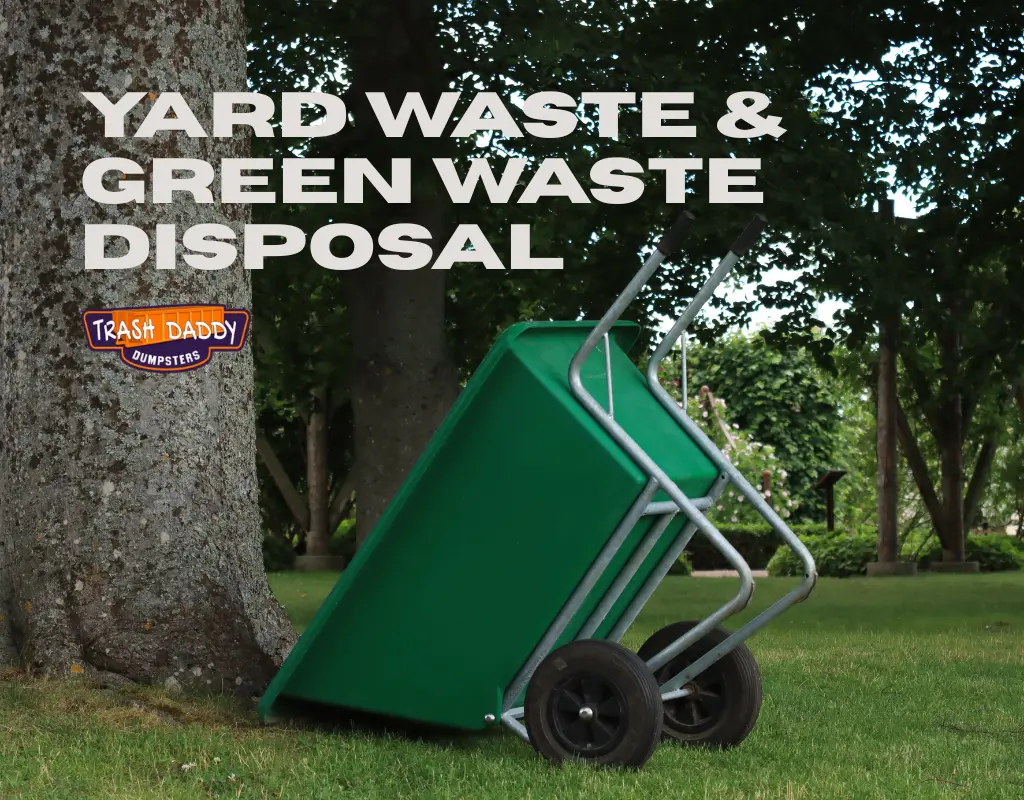 Bin used for collecting yard waste next to tree