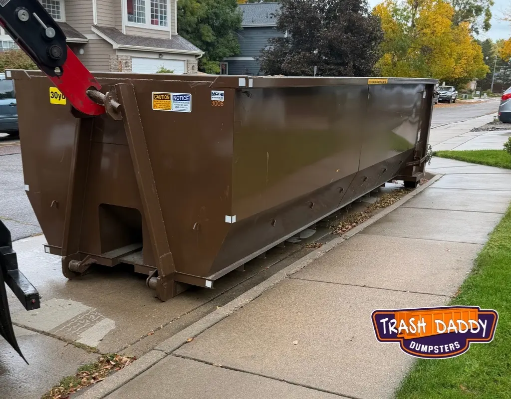 Example of good dumpster placement on the street